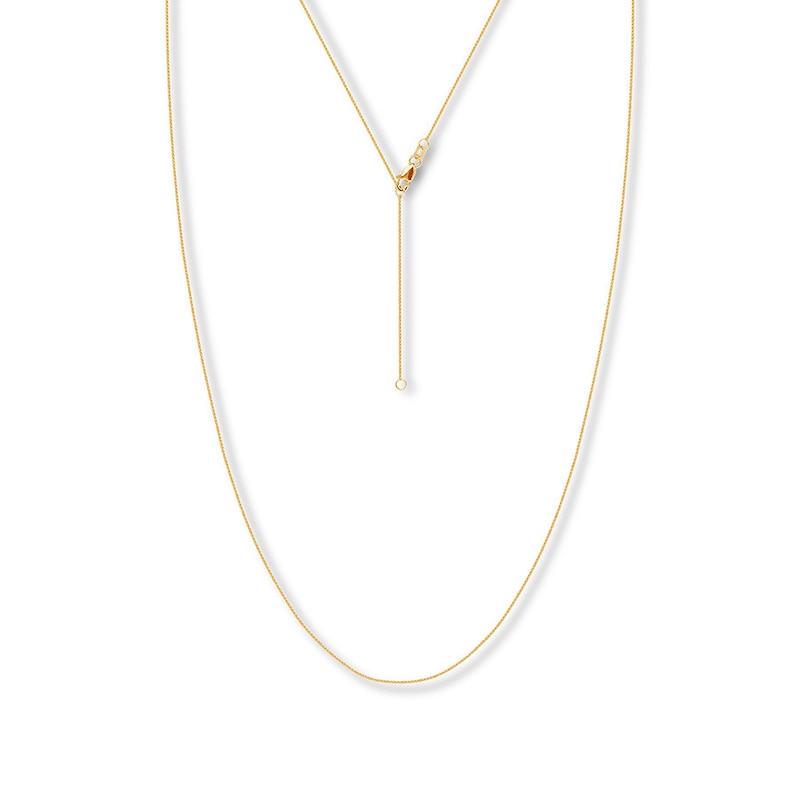 Main Image 1 of 16&quot; Adjustable Round Wheat Chain Solid 14K Yellow Gold Appx. .85mm