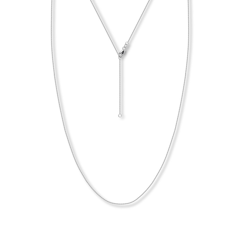Main Image 1 of 16&quot; Adjustable Square Wheat Chain Solid 14K White Gold Appx. .85mm