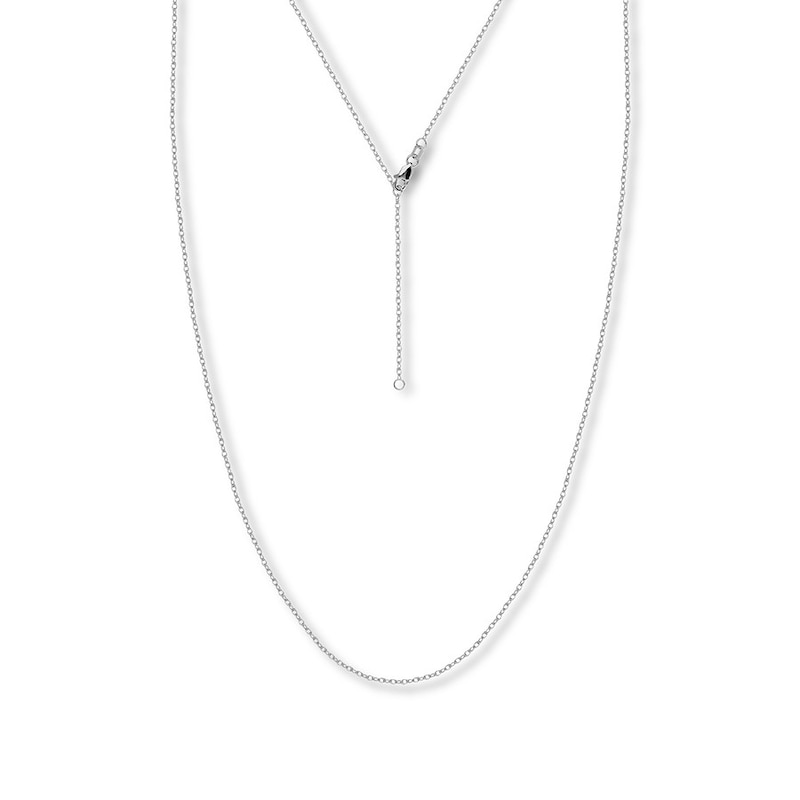 Main Image 1 of 16&quot; Adjustable Rope Chain Solid 14K White Gold Appx. 1.2mm