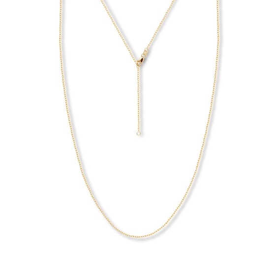 16" Adjustable Rope Chain Solid 14K Yellow Gold Appx. 1.2mm