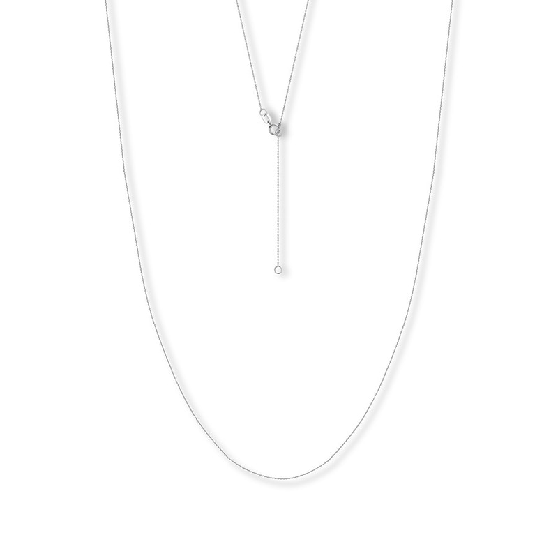 Main Image 1 of 16&quot; Adjustable Cable Chain Solid 14K White Gold Appx. .7mm