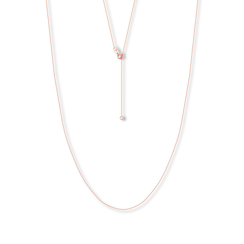 Main Image 1 of 16&quot; Adjustable Cable Chain Solid 14K Rose Gold Appx. .7mm