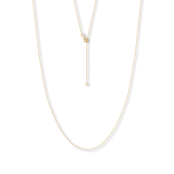 16" Adjustable Cable Chain Solid 14K Yellow Gold Appx. .7mm