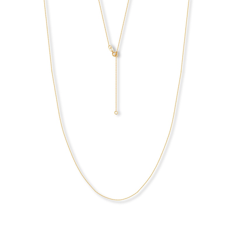 Main Image 1 of 16&quot; Adjustable Cable Chain Solid 14K Yellow Gold Appx. .7mm