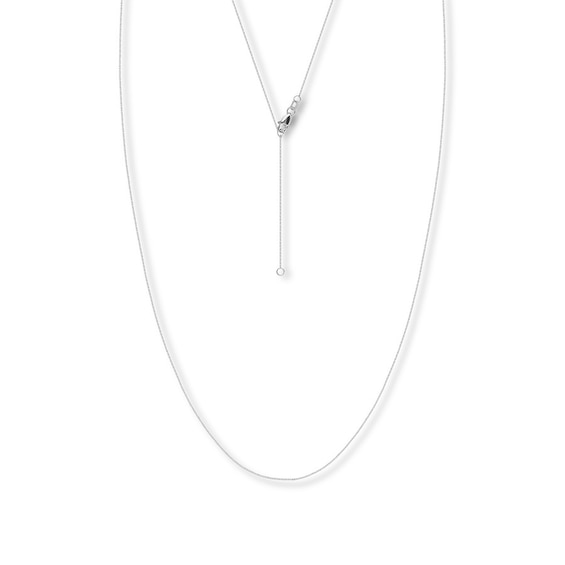 16" Adjustable Box Chain Solid 14K White Gold Appx. .66mm