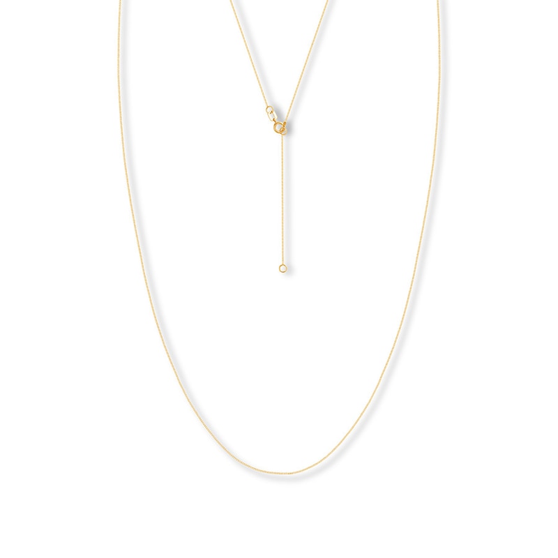 Main Image 1 of 16&quot; Adjustable Box Chain Solid 14K Yellow Gold Appx. .55mm