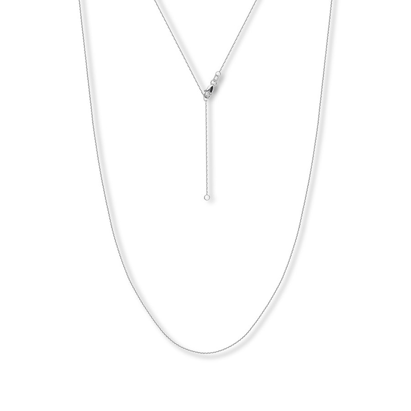 Main Image 1 of 16&quot; Adjustable Cable Chain Solid 14K White Gold Appx. 1.05mm