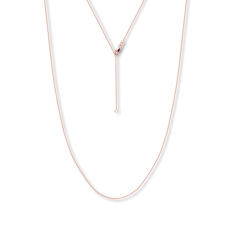 Main Image 1 of 16&quot; Adjustable Cable Chain Solid 14K Rose Gold Appx. 1.05mm
