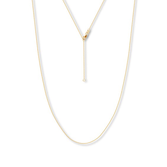 16" Adjustable Cable Chain Solid 14K Yellow Gold Appx. 1.05mm