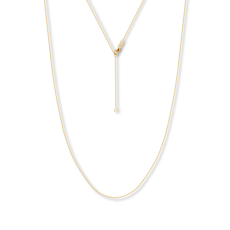 16" Adjustable Solid Cable Chain 14K Yellow Gold Appx. 1.05mm