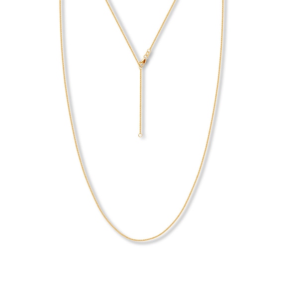 16" Adjustable Round Wheat Chain Solid 14K Yellow Gold Appx. 1.05mm