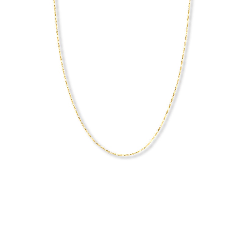 Main Image 1 of 13&quot; Adj. Children's Figaro Chain Solid 14K Yellow Gold Appx 1.28mm