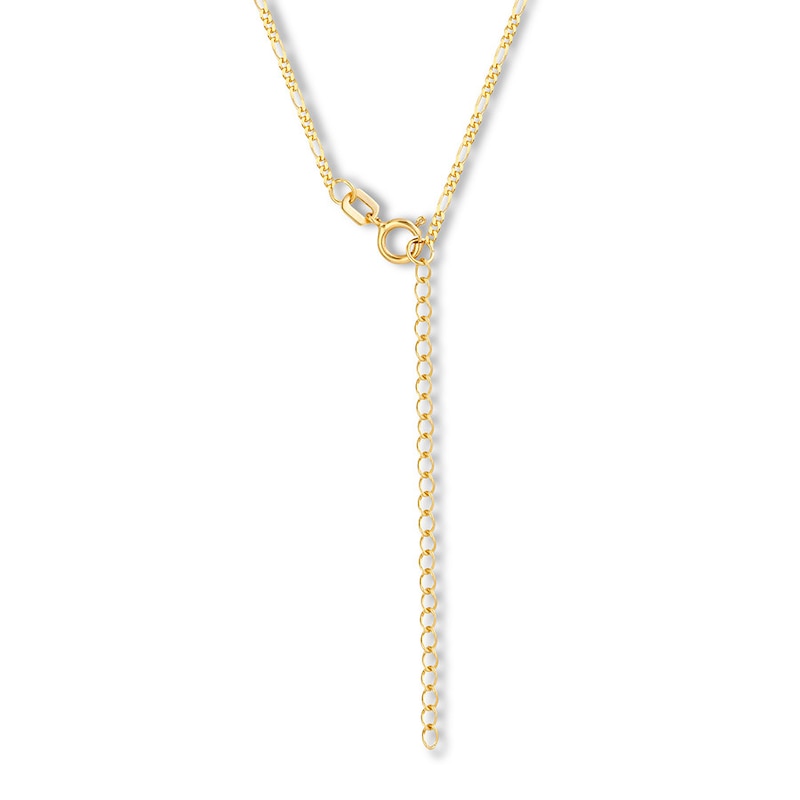 13" Adj. Children's Solid Figaro Chain 14K Yellow Gold Appx 1.28mm