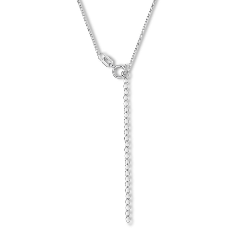 13" Adjustable Children's Solid Curb Chain 14K White Gold Appx .69mm