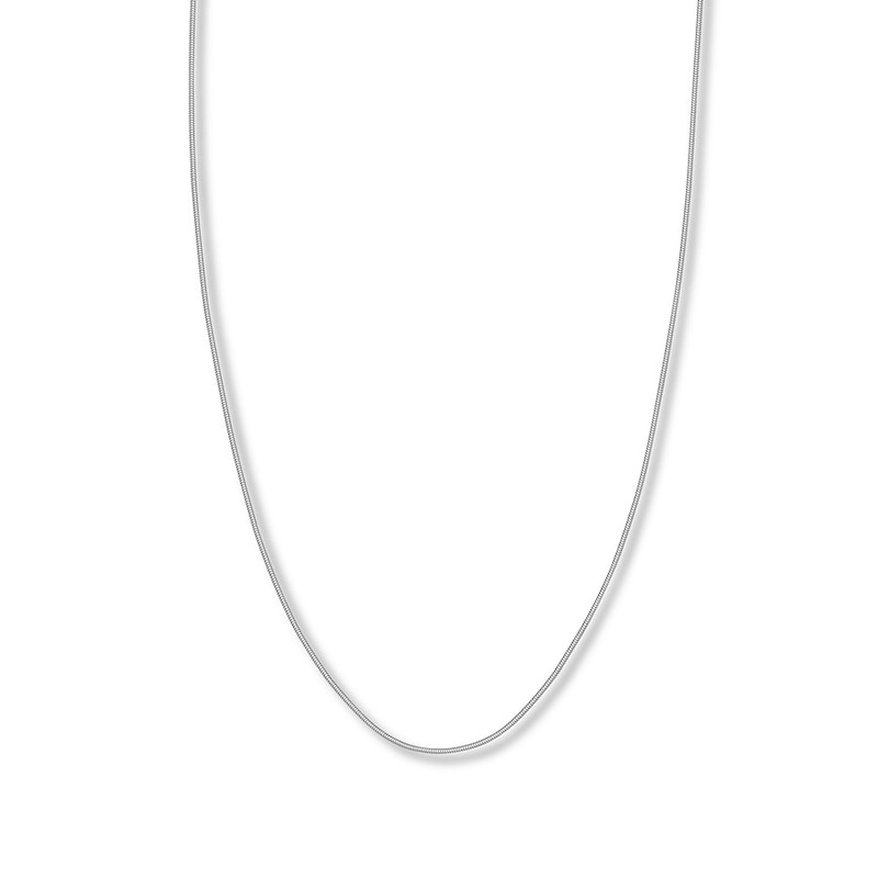 Main Image 1 of Adjustable 22&quot; Snake Chain Hollow 14K White Gold Appx. 1.4mm