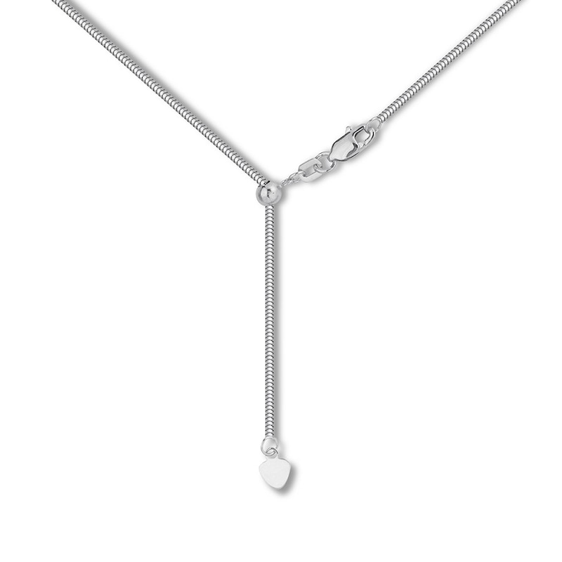 Main Image 2 of Adjustable 22&quot; Snake Chain Hollow 14K White Gold Appx. 1.4mm