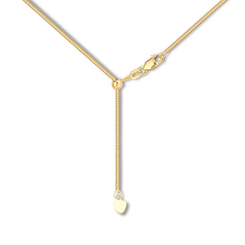 Main Image 2 of Adjustable 22&quot; Snake Chain Hollow 14K Yellow Gold Appx. 1.4mm