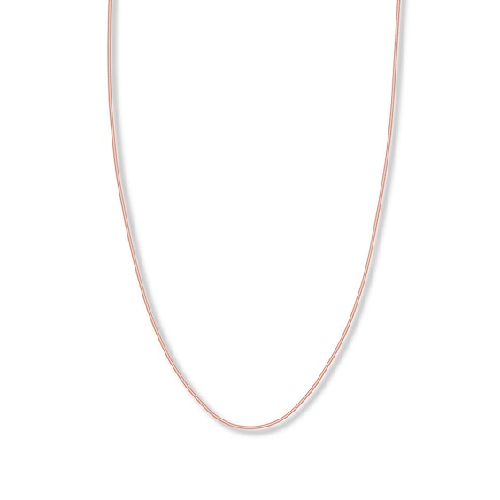 Adjustable 22" Snake Chain Hollow 14K Rose Gold Appx. 1.4mm