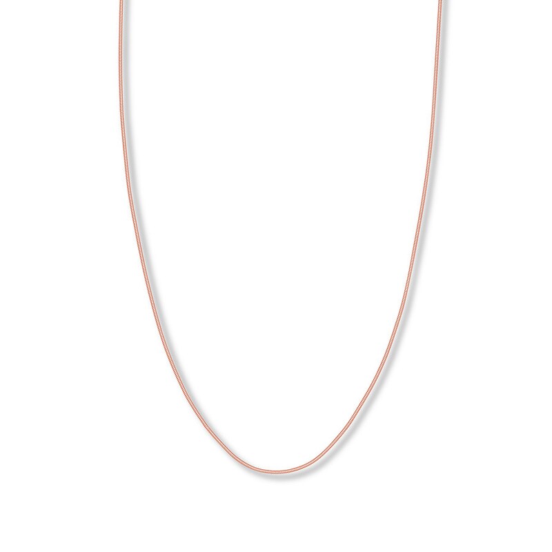 Main Image 1 of Adjustable 22&quot; Snake Chain Hollow 14K Rose Gold Appx. 1.4mm