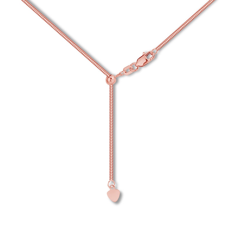 Main Image 2 of Adjustable 22&quot; Snake Chain Hollow 14K Rose Gold Appx. 1.4mm