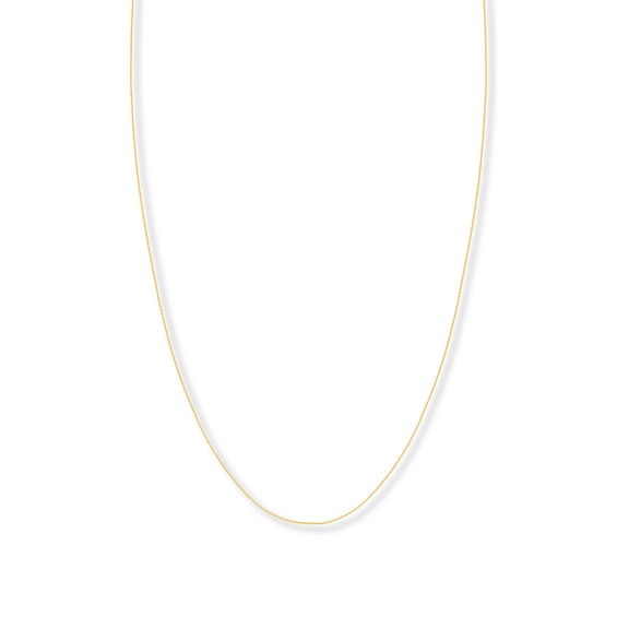 Adjustable 22" Box Chain Solid 14K Yellow Gold Appx. .8mm