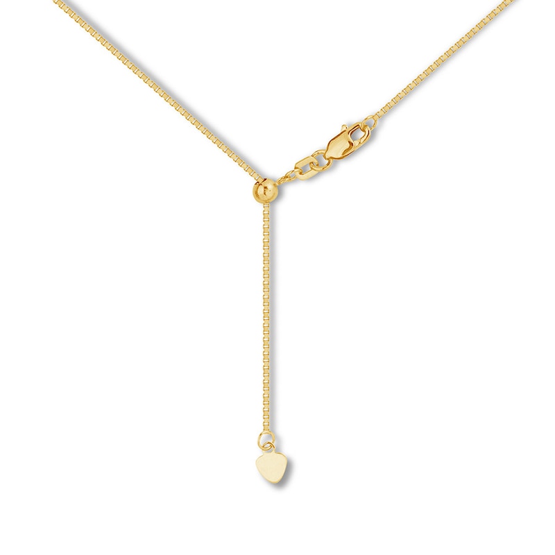Main Image 2 of Adjustable 22&quot; Box Chain Solid 14K Yellow Gold Appx. .8mm