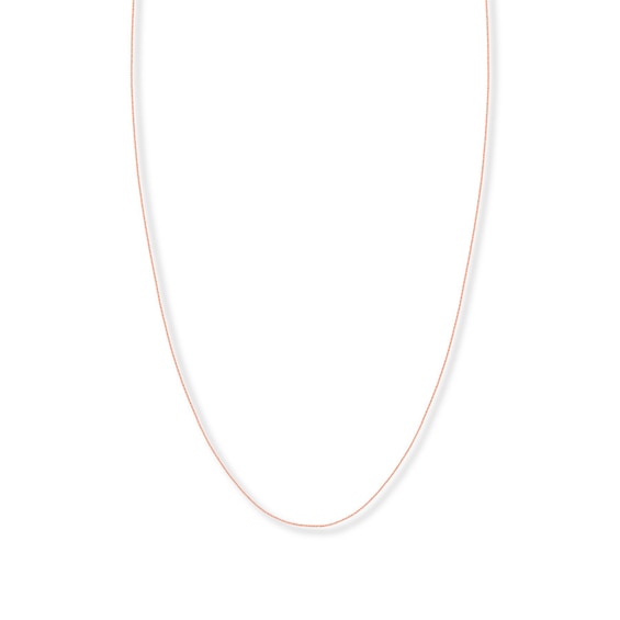 Adjustable 22" Box Chain Solid 14K Rose Gold Appx. .8mm