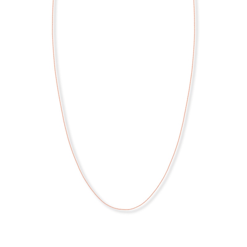 Main Image 1 of Adjustable 22&quot; Box Chain Solid 14K Rose Gold Appx. .8mm