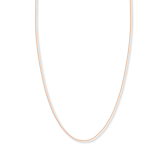 Adjustable 22" Square Wheat Chain Solid 14K Rose Gold Appx. 1mm