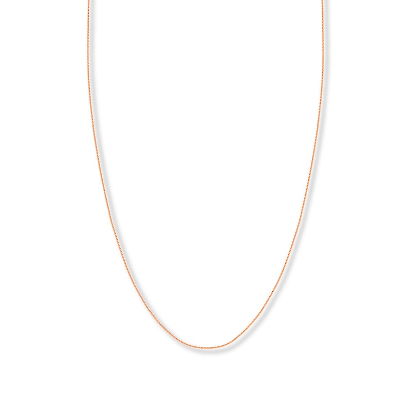 Main Image 1 of Adjustable 22&quot; Square Wheat Chain Solid 14K Rose Gold Appx. 1mm