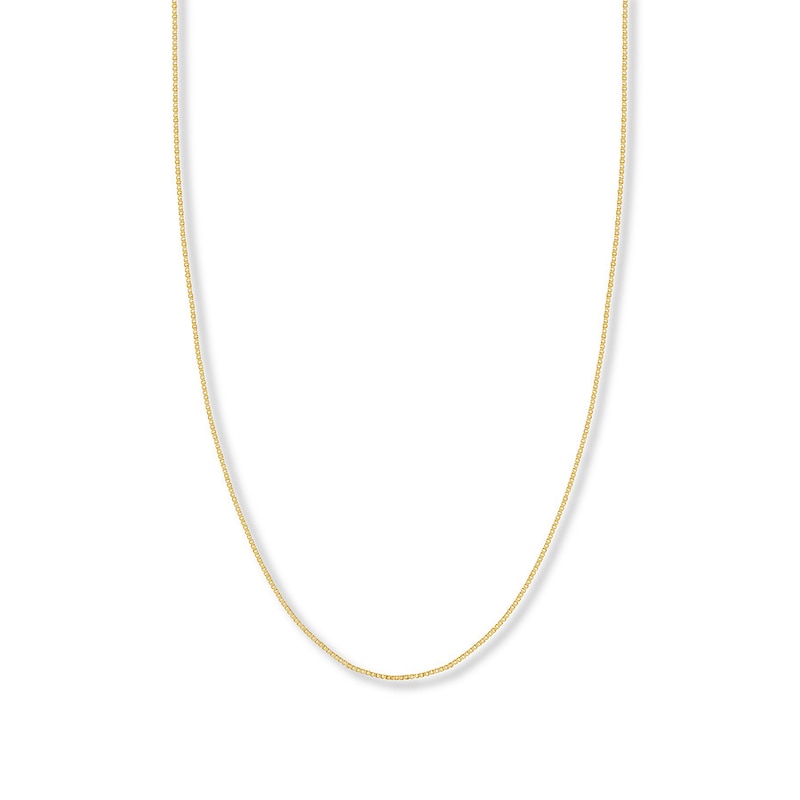 Main Image 1 of Adjustable 22&quot; Box Chain Solid 14K Yellow Gold Appx. .96mm