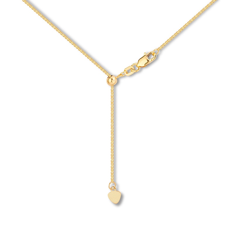 Main Image 2 of Adjustable 22&quot; Box Chain Solid 14K Yellow Gold Appx. .96mm