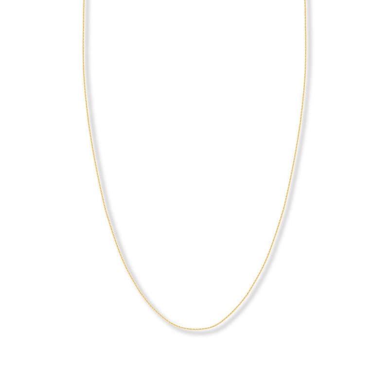 Main Image 1 of Adjustable 22&quot; Square Wheat Chain Solid 14K Yellow Gold Appx. 85mm