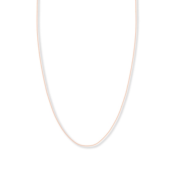 Adjustable 22" Square Wheat Chain Solid 14K Rose Gold Appx. 85mm