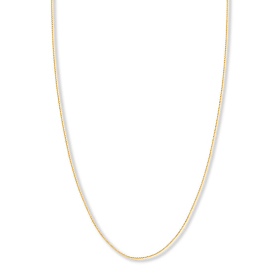 Adjustable 22" Wheat Chain Solid 14K Yellow Gold Appx. 1.02mm