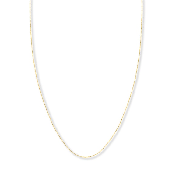 Adjustable 22" Cable Chain Solid 14K Yellow Gold Appx. .9mm