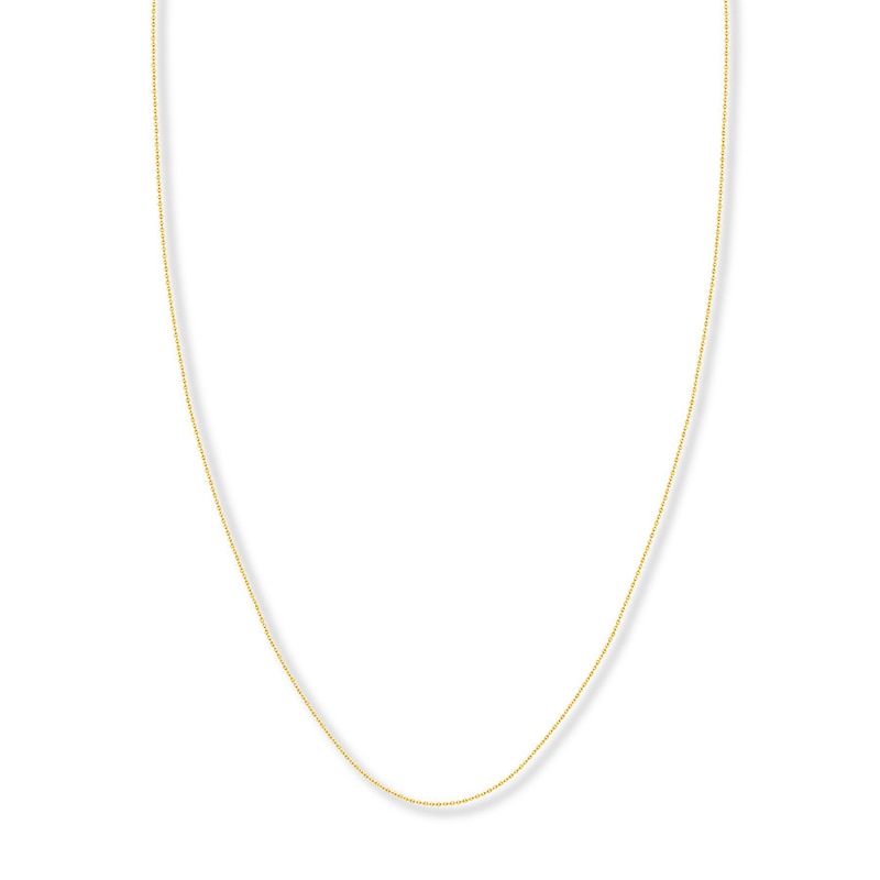 Adjustable 22" Solid Cable Chain 14K Yellow Gold Appx. .9mm