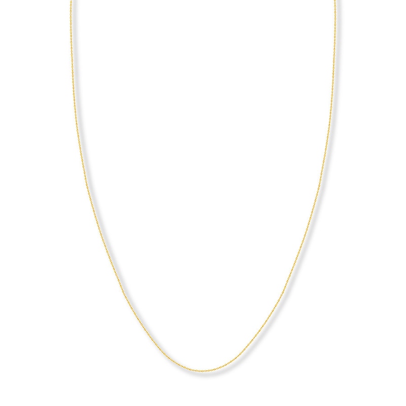 Adjustable 22" Solid Cable Chain 14K Yellow Gold Appx. .9mm