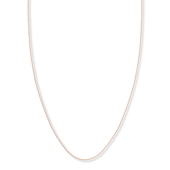 Adjustable 22" Cable Chain Solid 14K Rose Gold Appx. .9mm