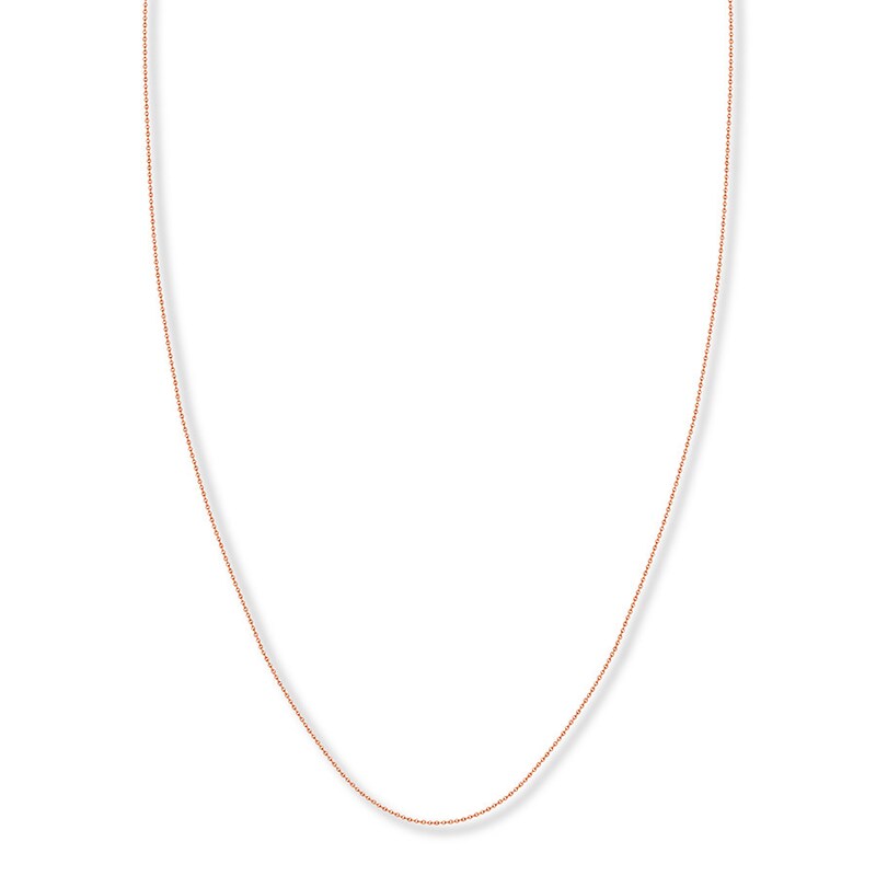 Main Image 1 of Adjustable 22&quot; Cable Chain Solid 14K Rose Gold Appx. .9mm