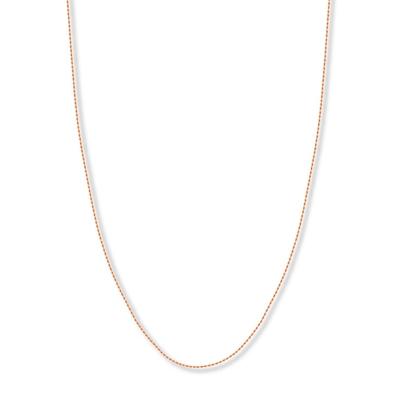 Adjustable 22" Rope Chain Solid 14K Rose Gold Appx. 1.05mm