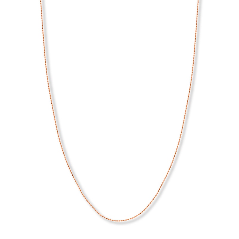Main Image 1 of Adjustable 22&quot; Rope Chain Solid 14K Rose Gold Appx. 1.05mm