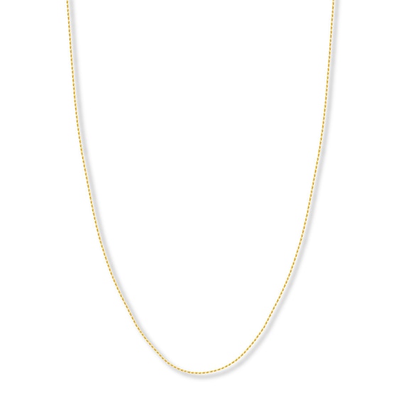 Adjustable 22" Rope Chain Solid 14K Yellow Gold Appx. 1.05mm