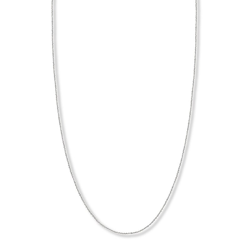 Main Image 1 of Adjustable 22&quot; Sparkling Chain Solid 14K White Gold Appx. 1.15mm