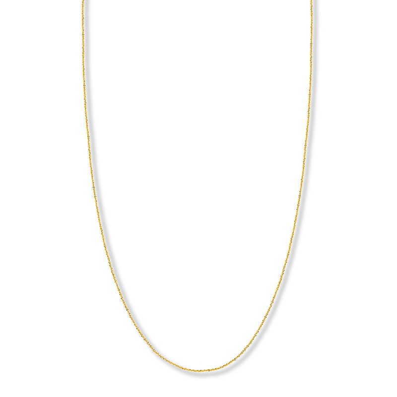 Main Image 1 of Adjustable 22&quot; Sparkling Chain Solid 14K Yellow Gold Appx. 1.15mm
