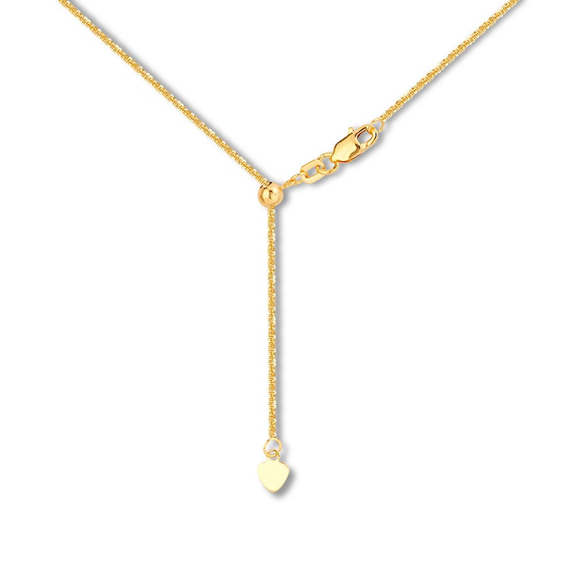 Main Image 2 of Adjustable 22&quot; Sparkling Chain Solid 14K Yellow Gold Appx. 1.15mm