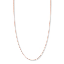 Adjustable 22" Sparkling Chain Solid 14K Rose Gold Appx. 1.15mm