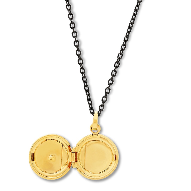 Main Image 2 of Locket with Diamond Accent 10K Yellow Gold & Stainless Steel