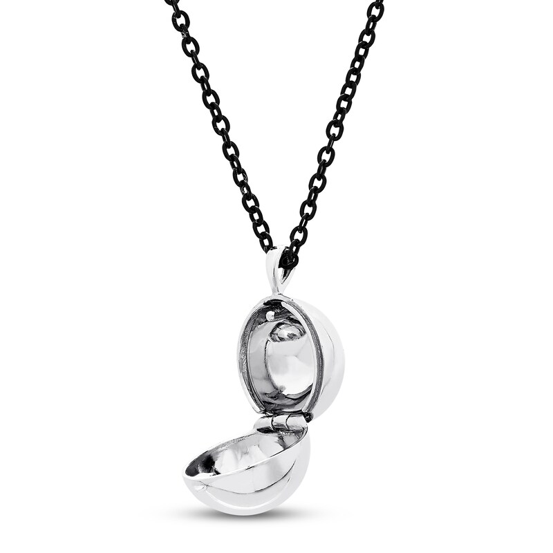 Ball Locket Necklace Sterling Silver/Stainless Steel 24" Length