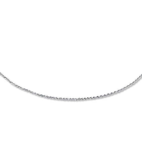 Solid Rope Chain Necklace 14K White Gold